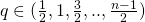 q \in (\frac{1}{2},1,\frac{3}{2},..,\frac{n-1}{2})