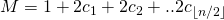 Rendered by QuickLaTeX.com M=1+2c_1+ 2c_2+.. 2c_{\lfloor{n/2}\rfloor}
